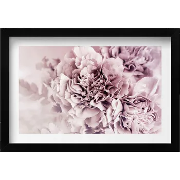 Obraz Dekorativní nástěnný obraz v rámu do obývacího pokoje Bledě růžové pivoňky okvětní lístky 30x20 cm