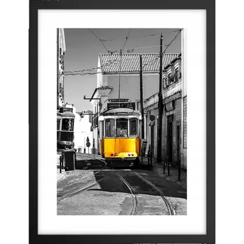 Obraz Obraz plakát v černém rámu do obýváku 30x40 foto plakáty města na zeď