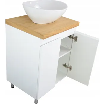 Koupelnový nábytek STOJÍCÍ SKŘÍŇKA POD UMYVADLO 60 CM LAK | DESKA DUB