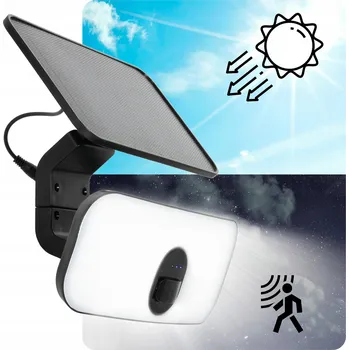 Venkovní osvětlení Solární LED halogen s pohybovým senzorem 13W, neutrální bílá