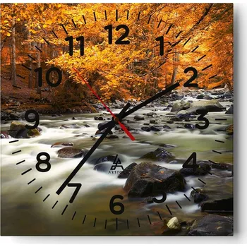 Hodiny Kuchyňské nástěnné hodiny 30x30 Krajina Skleněné hodiny do obýváku Moderní Tiché