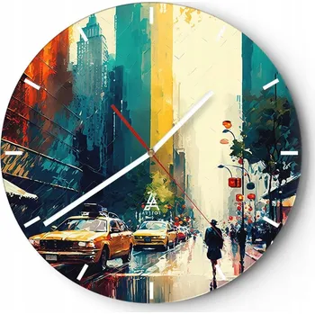 Hodiny Velké nástěnné hodiny 40x40 cm – Skleněné umělecké hodiny Kulatý Tiché