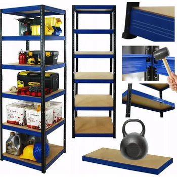 Dílenský regál Dílenský regál kovový stojan HELIOS 196x30x30cm 6 polic x 175kg SILNÝ POLSKÝ