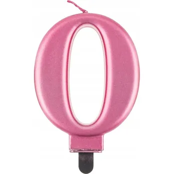 Dortová svíčka Narozeninová svíčka Godan růžová číslice 0, 8 cm