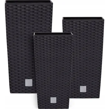 Květináč Plast Květináč černý, Botle 22,5 cm x 22,5 x 42,1 cm