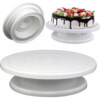 Podnos otočná Przydasie.pl bílá plast průměr 28 cm