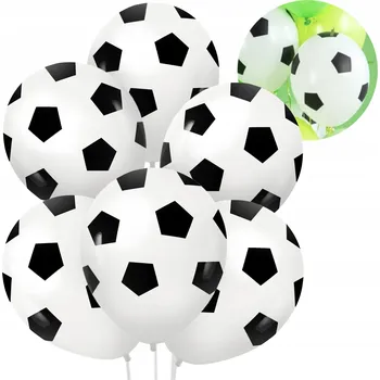 Balónek Latexové balónky Fotbal Fotbalista Narozeniny 6 kusů bílé