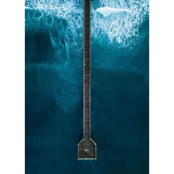 Obraz Plakát Molo na rozbouřeném moři bez rámu 50 x 70 cm