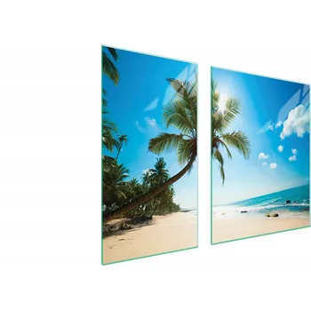 Obraz SKLENĚNÁ OCHRANNÁ DESKA NA SPORÁK 90x52 PLÁŽ TVRZENÉ SKLO