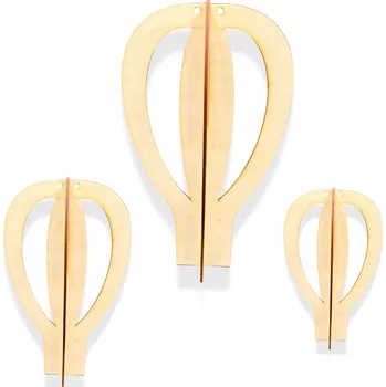 Obraz 3D BALÓNKY DŘEVĚNÁ ZÁVĚSNÁ DEKORACE DO DĚTSKÉHO POKOJE