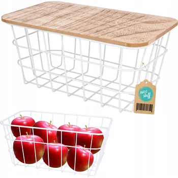 Obraz Koš na ovoce kovový bílý