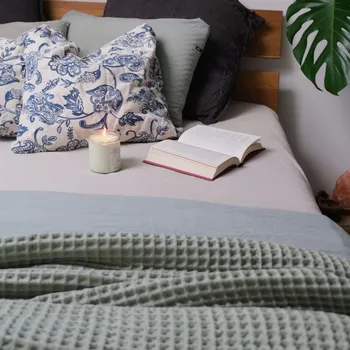 Prostěradlo Přehoz Zazu Naturals bavlna 170 cm x 130 cm zelený