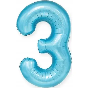 Balónek SUPER Fóliový balónek Číslice 3 Modrý 450045 100 cm číslo narozeniny oslava