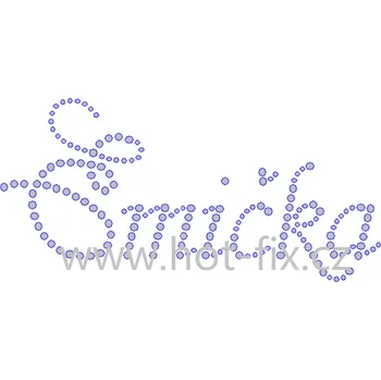 EMIČKA II - hot-fix nažehlovací kamínkový potisk na textil, rozměr cca 14,2x6,9cm barva: kameny barva 101 Crystal /stříbrná