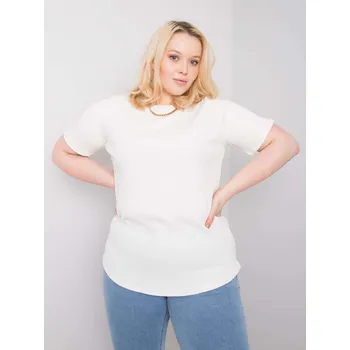 Dámské tričko Basic Feel Good Dámské tričko s krátkým rukávem Mahtabr ecru 4XL