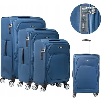 MAPI Měkký kufr sada polyester 3v1 KUFRY OXFORD BLUE 100 l