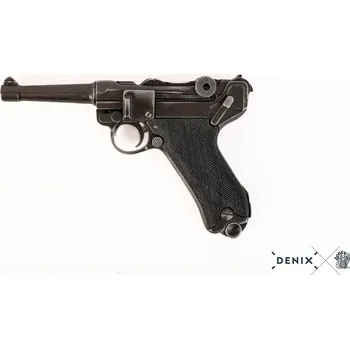 Sběratelství Denix Pistole Parabellum Luger P.08, Německo 1898 (plastové střenky) černá patina + Přívěsek na klíče DENIX