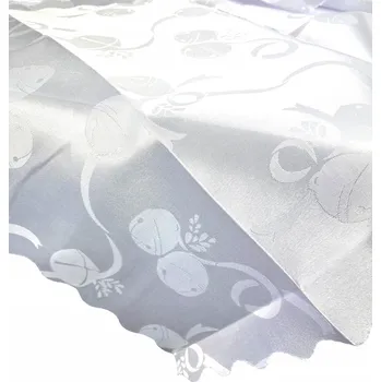 ubrus PLAMOODPORNÝ UBRUS NA VÁNOČNÍ STŮL VODĚODOLNÝ BÍLÝ SE VZOREM 80x140cm