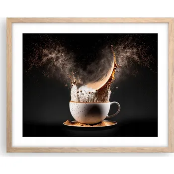 Obraz Obraz plakát na zeď v rámu světlý dub 50x40 káva foto plakáty do obýváku