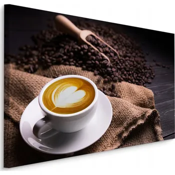 Obraz Obraz Canvas KÁVA LATTE Kávová zrna Dekorace 40x30
