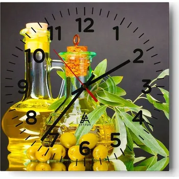 Hodiny Kuchyňské nástěnné hodiny 30x30 Gastronomie Skleněné hodiny do obýváku Tiché