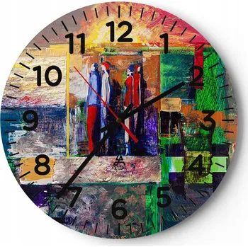 Hodiny Kuchyňské nástěnné hodiny 30x30 Abstrakce Moderní skleněné hodiny Tiché