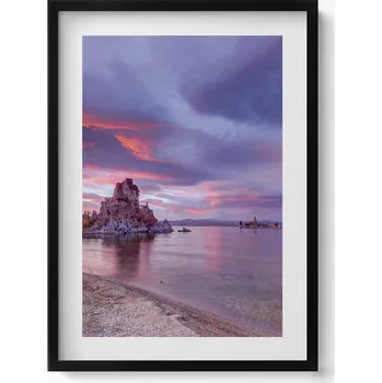Obraz Obraz v černém rámu do obýváku Východ slunce Mono Lake Kalifornie 50x70 cm