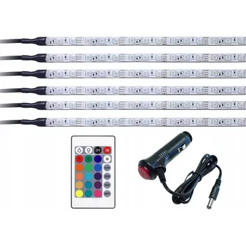 Osvětlení interiéru vozidel RGB LED osvětlení interiéru auta 6x30 cm