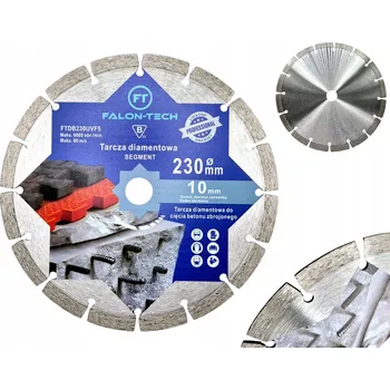 Řezný kotouč DIAMANTOVÝ KOTOUČ 230MM PRO ŘEZÁNÍ TVRDÉHO BETONU, ŽELEZOBETONU, KOSTEK A CIHEL