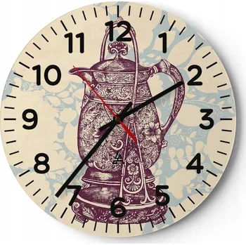 Hodiny Kuchyňské nástěnné hodiny 30x30 Džbán Moderní Skleněné hodiny Obývací pokoj Tichý