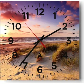 Hodiny Nástěnné hodiny do obýváku 40x40 Krajina Bezhluczne Skleněné hodiny Tiché