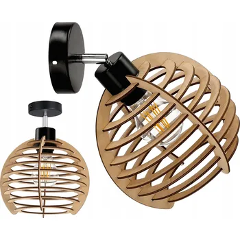 Nástěnné svítidlo Nástěnné svítidlo E27, otočné, loft styl, dřevo, koule 1