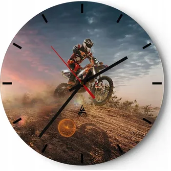 Hodiny Velké nástěnné hodiny na zeď 40x40 Sport Skleněné hodiny Kulatý Tiché