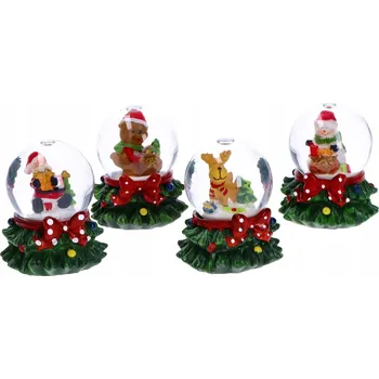 Vánoční dekorace SNĚHOVÁ KOULE VÁNOČNÍ FIGURKA DEKORACE BAREVNÝ MIX