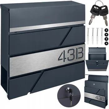 Poštovní schránka Poštovní schránka euroschránka, s vhozem, se schránkou na noviny M-TEC šedá