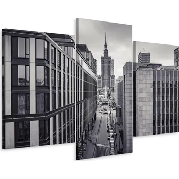 Obraz Obraz TRYPTYK Varšava Černobílý Pohled 90x60