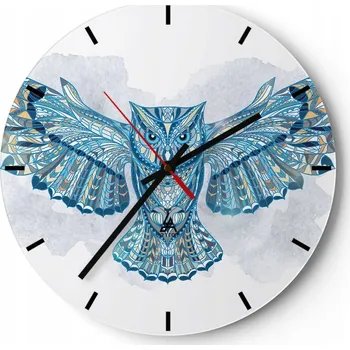 Hodiny Velké nástěnné hodiny 40x40 Abstrakce Skleněné hodiny Kulatý Tiché