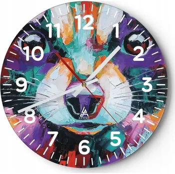 Hodiny Kuchyňské nástěnné hodiny 30x30 Abstrakce Moderní skleněné hodiny Tiché