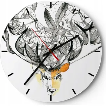 Hodiny Velké nástěnné hodiny 40x40 Abstrakce Skleněné hodiny Kulatý Tiché