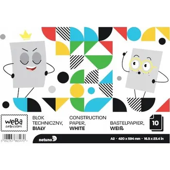 Blok Technický blok A2 biały WeBa 230g, 10 archů, 42 x 59,4 cm, silný a tuhý papír