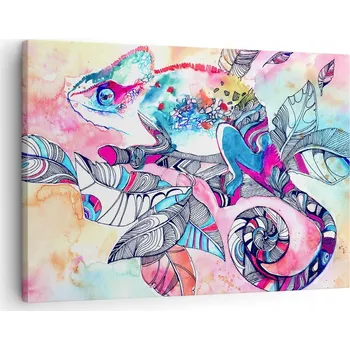 Obraz Obraz na plátně do obýváku, ložnice 70x50 chameleon foto obrazy na zeď