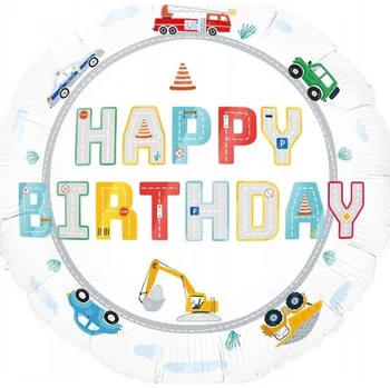 Fóliový balónek 18" Všechno nejlepší k narozeninám Auta (Cars)