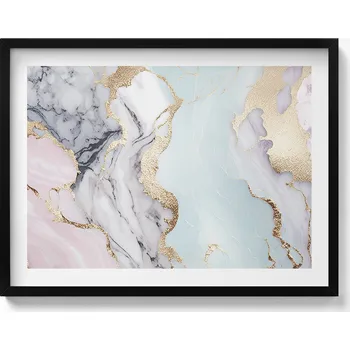 Obraz Ozdobný nástěnný obraz v černém rámu do obýváku Pastelový mramor 80x60 cm
