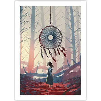 Obraz Plakát bez rámu do obývacího pokoje ložnice 50x70 fantasy moderní módní obraz