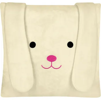 Polštář POVLAK NA POLŠTÁŘ 40x40 DEKORAČNÍ PRO DĚTI KRÁLÍK S UŠIMA KRÉMOVÉ