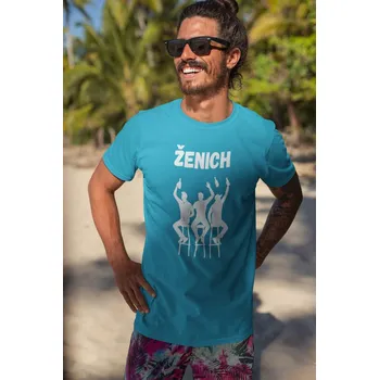 Pánská móda Pánské tričko Ženich s partou Barva: Tyrkysová, Velikost: L