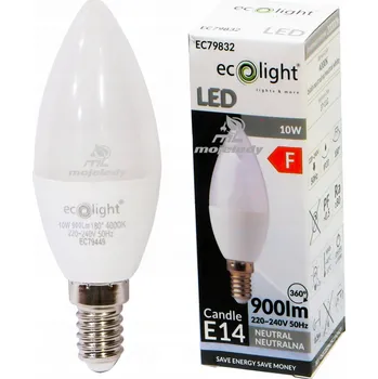 Žárovka LED žárovka E14 10W (ekvivalent 90W) 900Lm denní bílá svíčka 840