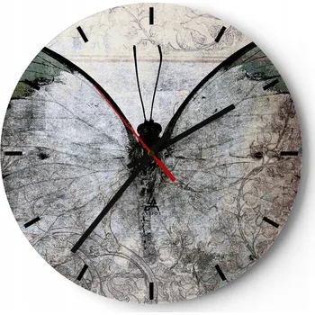 Hodiny Velké nástěnné hodiny 40x40 Abstrakce Skleněné hodiny Kulatý Tiché