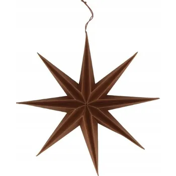 Vánoční dekorace Hnědá papírová hvězda - závěsná dekorace