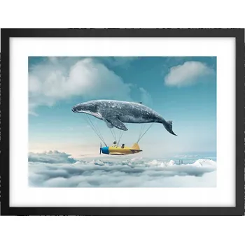 Obraz Obraz plakát v černém rámu do obýváku 40x30 velryba foto na zeď